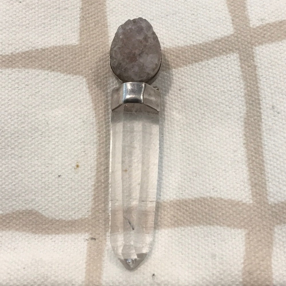 Vintage Druzy & Rock Crystal Pendant